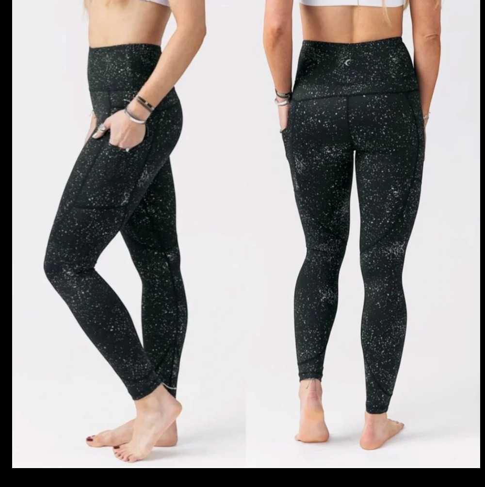 Zyia Active Black Reflective Light-n-Tight Hi-Rise Leggings - Size 8-10 - New